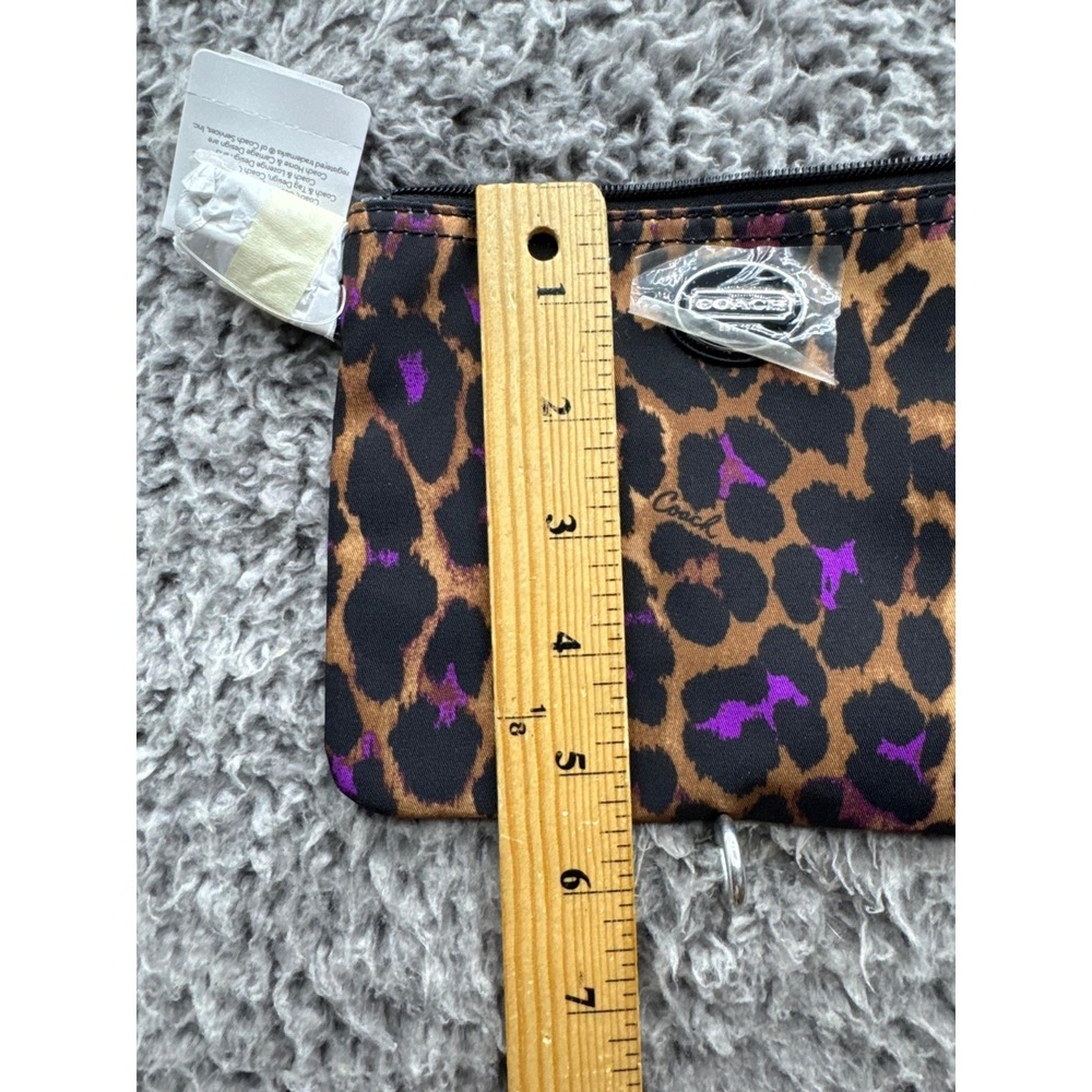 NWT Coach Leopard Print Nylon Weekender Tote Bag Multicolor w/ Pouch 11 x 8.5 - Picture 8 of 11